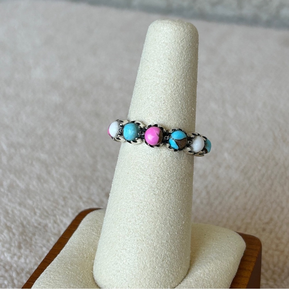 925 Sterling Silver Kingman Cotton Candy Eternity Ring